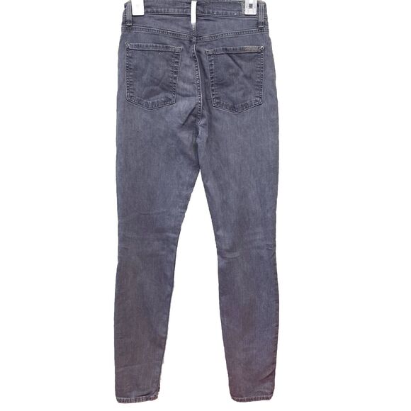 7 For All Mankind Womens Skinny Jeans Size 26 Gray Denim Pants Mid Rise 29” IS - Picture 2 of 14